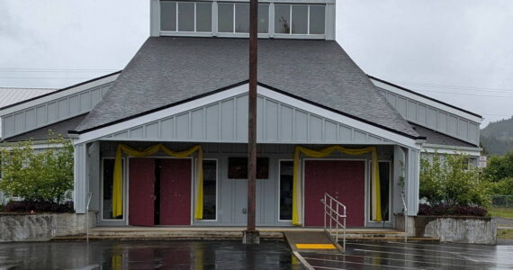Yellow bunting adorns the entrances of St. Anne Catholic Church, 511 5th Avenue, bringing brightness to a rainy day and symbolizing the joyful beginning of a new papacy. As a sign of celebration and hope, it marks the leadership of Pope Leo XIV and a renewed spirit for the future. Submitted photo