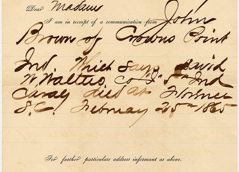 <p>A note to a family from Clara Barton reporting the death of a loved one.</p>