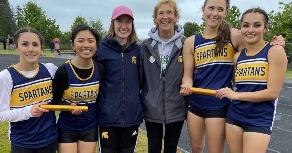 Submitted photo
Excited 4x4 League Champions, Morrison, Luong, Williams, Hestand, and a new PR, with Coaches Kari and Pam.