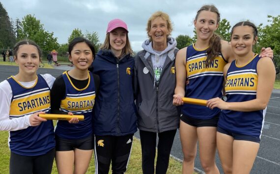 Submitted photo
Excited 4x4 League Champions, Morrison, Luong, Williams, Hestand, and a new PR, with Coaches Kari and Pam.