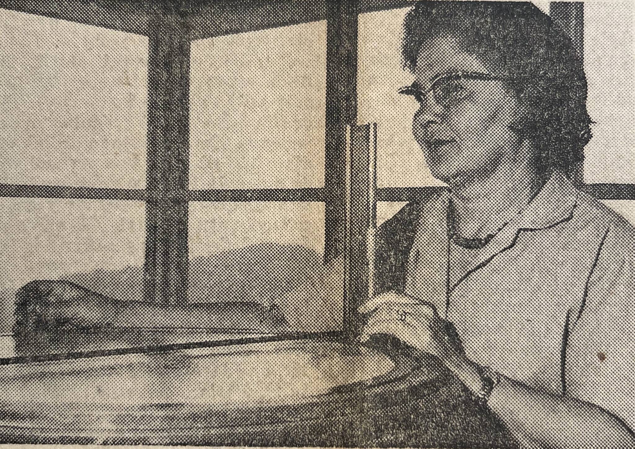 Della at work in the lookout.