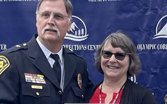 Photos Christi Baron 
Cora Sasticum, seen here with Superintendant Speer, was honored as Employee of the Year.