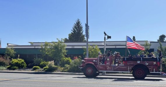 Q. How many generations have ridden on the firetruck at the end of the school year?
A. A bunch …On Monday, June 9, this group took a spin through town on the 1939 Holabird firetruck.