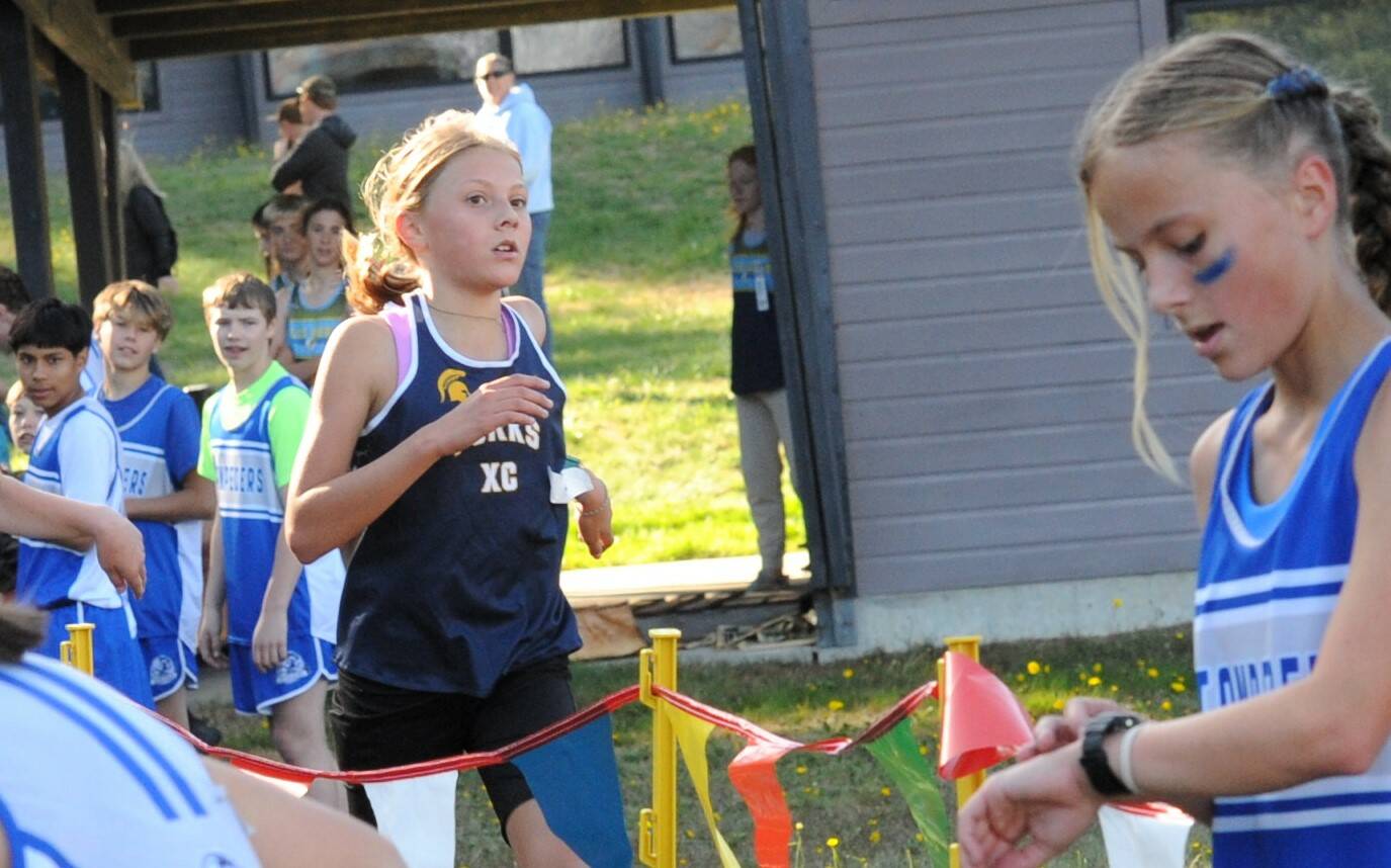 Left, Spartan Addie Watson placed 11th amongst the 30 girls who competed at the ONRC during the cross country meet. Watson was the first Forks girl to cross the finish line.