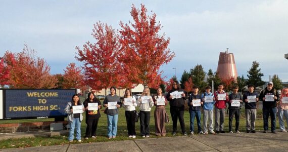 The trees around Forks High School are showing off their full fall splendor—and so are our students! This outstanding group has been selected by staff to represent October’s character trait: Integrity.
Congratulations to these students for consistently doing the right thing, even when no one is watching. Your honesty, reliability, and strong moral compass make our school proud! L to R Areli Aguilar Guevara, Angela Estrada Elena, Isabel Zaragoza-Mora, Kylie Huling, Brookelynn Blair, Natasha Fletcher, Antonio Gomez, Antonio Gomez, Justin Sandoval, Kolton Cornish, Noah Foster, Samuel Lopez-Rivera, Dashaun Pena-Greene, Aiden Cabe, Allie Lukens, Leum Dahl, Zoey Beutler. Not pictured: Gabriel Desrosiers, Yarel Resendez, Santiago Joaquin Pedro, Dema Martin Mendoza. Submitted photo