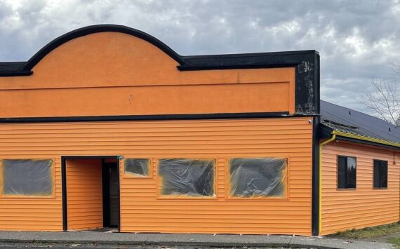 Photo Christi Baron
It can’t be missed, that is for sure, as the former South North Restaurant has taken on a new bright paint job. Rumors are that a new eating establishment is coming …but not Chinese food.