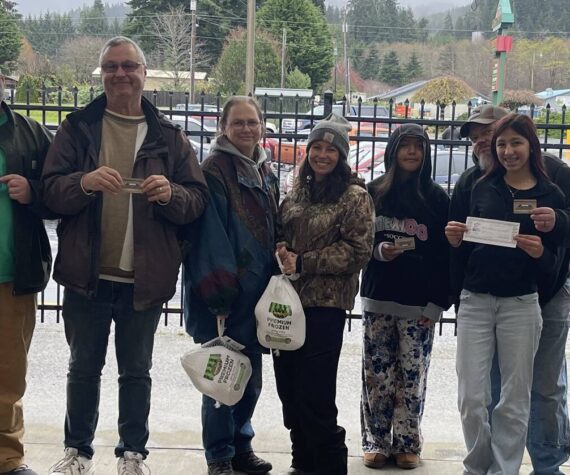 The WEBPA held its last turkey drawing on Saturday, Nov. 22, outside Forks Outfitters. Winners of turkeys were - Lori Christenson, Joanne Smith, and Lyndsay Royal. Winners of Outfitters gift cards were - Tony Porter, Thalia Shale and John Witherspoon. Winners of Chinook Pharmacy gift cards were - Rose Crawford, Edward Stringer and Cathy Harner, and winning Sully’s gift certificates were - Tammy Jordan, Tammy Klebe and Jayden Ceja. 
Photo Christi Baron