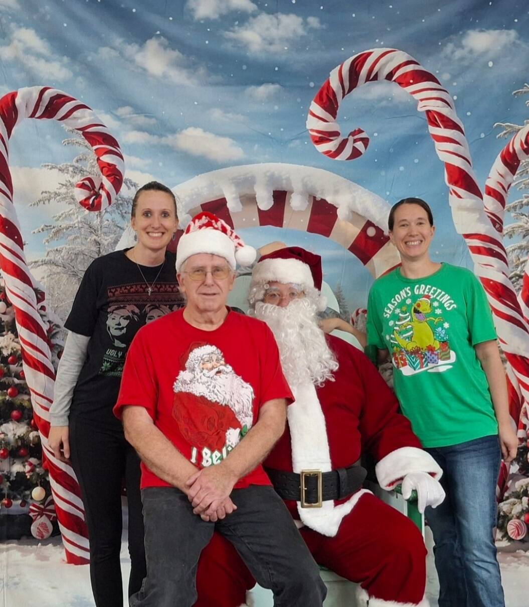 Even though there were threats to the Forks forum if this photo was used …here it is. After taking over 100 photos at the Breakfast with Santa Bruce Guckenberg was persuaded to tell Santa what he wanted for Christmas …the persuaders are at his side.
Submitted photo