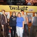 Marcia Yanish with Betsy Davis and the Twilight cast at the Forks Visitor Center.