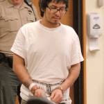 Alejandro Cendejas-Montoya makes his first appearance in Clallam County Superior Court in Port Angeles on Wednesday. (Keith Thorpe/Peninsula Daily News)