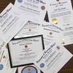 Awards won by the local VFW, in the center is the framed certificate won for the article published in the Forks Forum on Sept. 7, 2017. Submitted photo