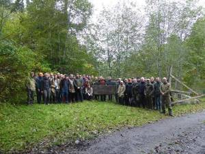 Danish students take a moment for a group photo at the Eagle Creek project near Sappho. Submitted photo