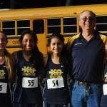 The Spartan womens cross country team is the Evergreen 1A champions winning the league meet in Montesano. Pictured here from left are Assistant coach Kari Larson, Kayleen Bailey, Melissa Galindo, Karen Ensastegui, coach Brian Weekes, Madelyn Archibald and Savannah Meyer. Photo by Lonnie Archibald
