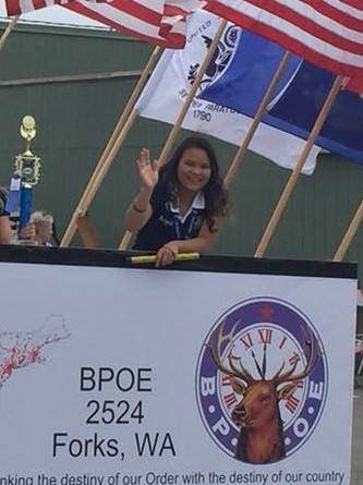 Kayci on the Elks float this past 4th of July. Submitted photo