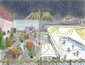 This is how the Winter Ice Village will appear once constructed. It will be located in downtown Port Angeles at 121 W. Front St.
