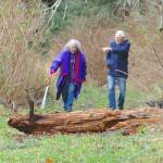 Warren Brown and June Bowlby enjoy natural features along the trail.
