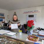 Karin Ashton, on the job at the Clallam Bay-Sekiu Visitor Center.