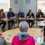 At last Saturdays Folks For Change meeting, the League of Women Voters of Clallam County gave a one-hour presentation and Question and Answer session for the group. Photo Dave Youngberg