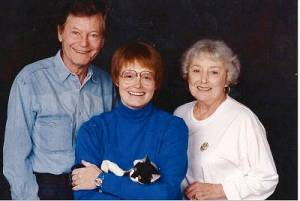 Author Kris M. Smith with Carolyn and DeForest Kelley, 1991