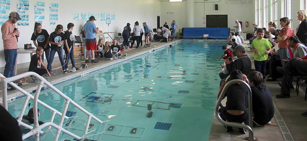 Teams, families, and friends lined the edges of the pool at the Forks Aquatic Center all day last Saturday. As the ROVs were put through their paces the crowd would shout words of encouragement and there was lots of applause.