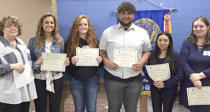 2019 Hull Family Foundation Scholarships winners pictured with Diane Edwards, SIORF Education Chair, Britney Dean, Kaitlyn White, Iziah Morton, Cecelia Estrada Elena, and Keli Doyle.