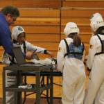 After completing the drone drop and the land rover tasks for the competition, the WOW team was interviewed by the judge and explained some of their equipment. The judge filmed each team and then the final decision was made last Wednesday for which teams would be moving on. Photos Christi Baron