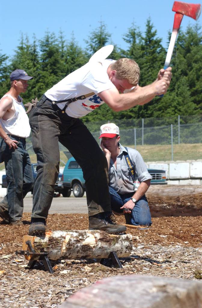 Ben Tjepkema gets to chopping.