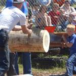 Andy and Joshua Krume work the Misery Whip in the two-man crosscut saw competition.