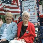 Riding in the Fun Days Parade on the Forks Old Fashioned 4th of July float are Sandy Tsiang (left) and Hazel Maneval. The Hometown Hero, Hazel, will turn 100-years-old in September! She has worked at Clallam Bay High School, local resorts and Crown Z. Sandy is involved in many community activities!