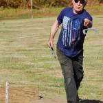 Long time horseshoe thrower Floyd McCoy of Beaver takes his turn during the Quileute Days Horseshoe Tournament Saturday.