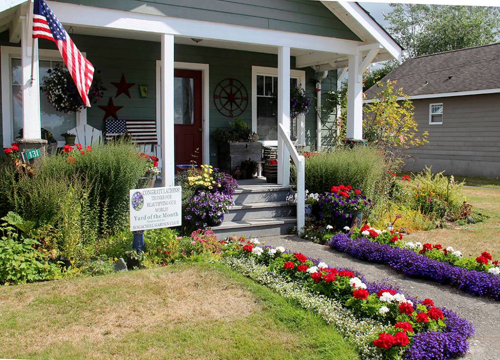 The home of Gladys Allen, Wood Street, was selected as BGCs Yard of the Month for July. Gladys is also a BGC member. BGC meetings are on summer hiatus so members can work on their gardening and will resume in September. Meetings are the third Wednesday of each month and new members and guests are always welcome. Nominations for Yard of the Month are also welcome, call or text 360-640-2132.