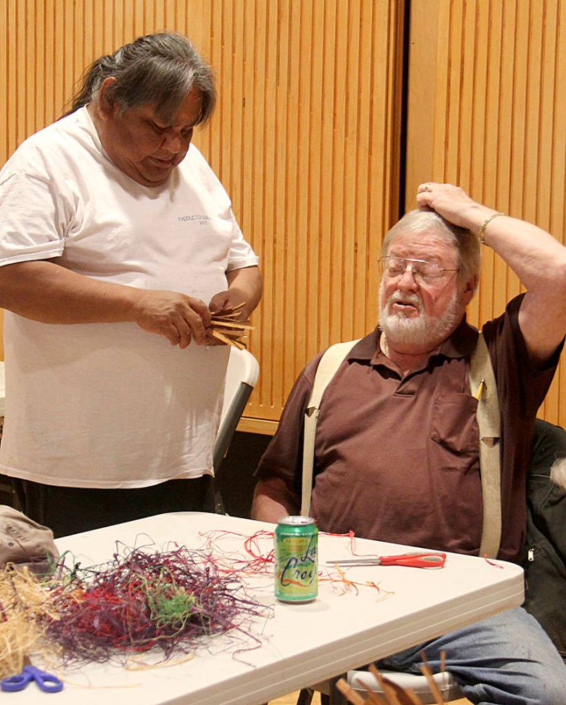 Phil Ward offered beginners and an advanced basket weaving classes over the weekend at the RAC. Photo Christi Baron