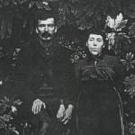 George Hopkins parents, George F. Hopkins and Helen Rice Hopkins, photo taken at the big bluff at the River. Photos E.E. Hopkins