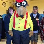 Helping Elroy the Elk at Forks Schools last week were Lynne Barnes, Sharon Millett, Jackie Pleines and Debbie Gillett. Submitted Photos