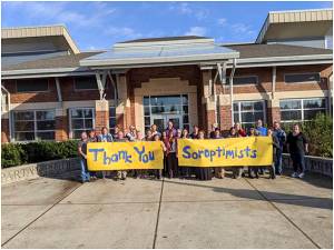 GIVING THANKS TO THE SOROPTIMISTS