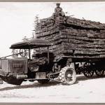 Three Wheel Truck Hauling Shingles.