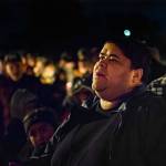 Phillip Sifuentes urges the youth who attended the vigil for Tristen Pisani to ask for help when they need it. (Jesse Major/Peninsula Daily News)