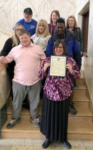 Starting at bottom row (left to right) Riley ONeil, Second Row: Grayson Hicks, Third Row: Shawnda Hicks, Kelley Lawrence, Tony Andrus; Fourth Row: Patrick McFarland, Virginia ONeil, Karen Pierce. Photo by Chelsea Lierly