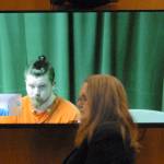 Izaiah Jamal Calloway, 20, of Forks appears in Clallam County Superior Court on Tuesday, March 24, 2020, via video link as Clallam County Chief Deputy Prosecuting Attorney Michele Devlin speaks about charging Calloway with second-degree murder in the death of his daughter, 7-week-old Faye River Raven Yates. (Keith Thorpe/Peninsula Daily News)