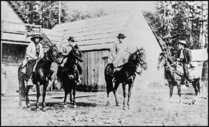 Albert and Grace Fletcher in 1909 on their honeymoon, in front of the Hotel Forks …location near the stoplight today.
