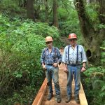 Larry and Mike make use of the new bridge.