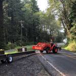 Moving the stringers at the 2nd Beach parking lot.