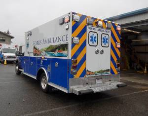 The new REMVAC ambulance was featured on the front page of last weeks Forks Forum, but due to the power outage, all the information was not available before the paper went to print. Photo Christi Baron