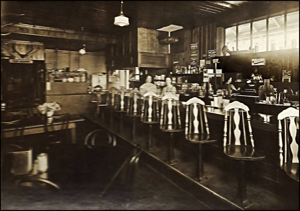 A view of the lunch counter.