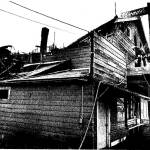 The fire took out the largest hotel that had been operated in Forks since the late 1920s. This newspaper clipping shows the destruction. On Nov. 19, 1976, loggers tossed boots, lunchbuckets, and themselves out the windows and could only stand and watch as the old building burned.