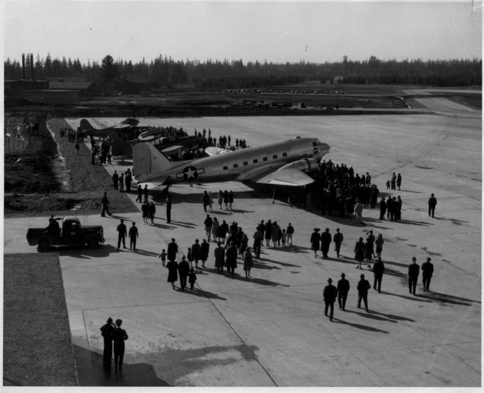 Community members check out some of the aircraft.