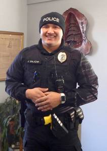 James Salazar has been welcomed as the newest member of the Forks Police Department. Salazar graduated from FHS in 2015 and spent some time in the military and is now on his hometown police force! Photo Christi Baron