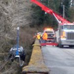 Forks resident Jody Schroeder shared this photo with the Forks Forum of the difficult retrieval of the wrecked vehicle.