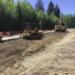 East side of Canyon Creek site after the asphalt was removed and before the roadway aggregate base was placed. This will be repaved in late summer. Photos FHWA