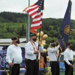 The colors were presented by the American Legion Post #106 of Forks.
